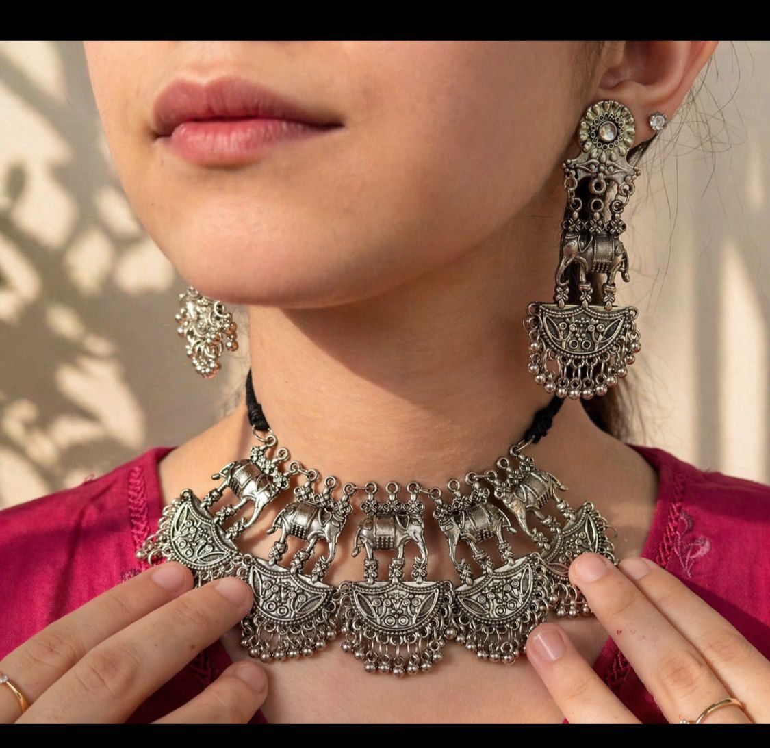 Oxidised Vintage Choker Set