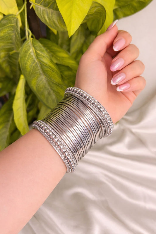 Silver Elegant Stack Bangles Set