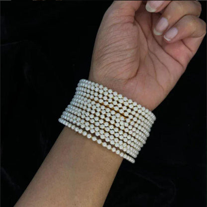 White dotted bangles inspired by Haina (Dozen)