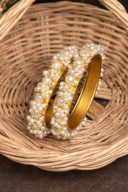White Pearl Cluster Bangles