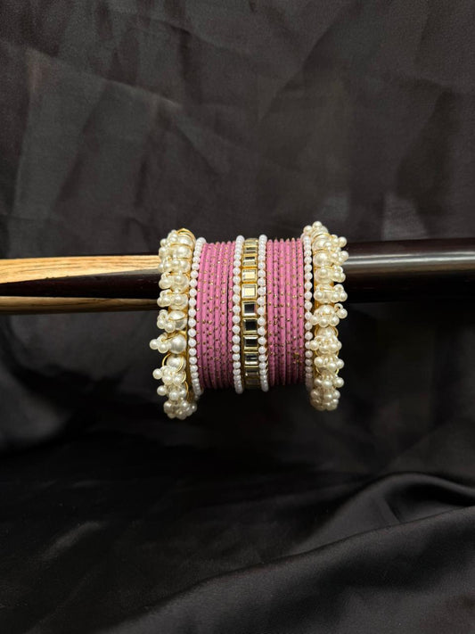 Royal Pearl Charm Bangles Sets