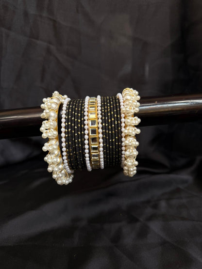 Royal Pearl Charm Bangles Sets