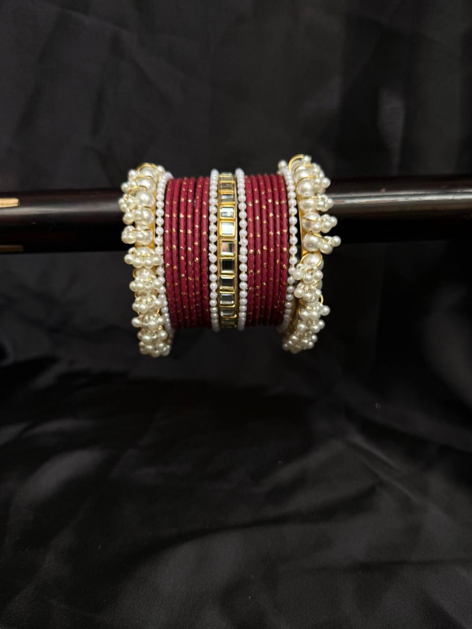 Royal Pearl Charm Bangles Sets