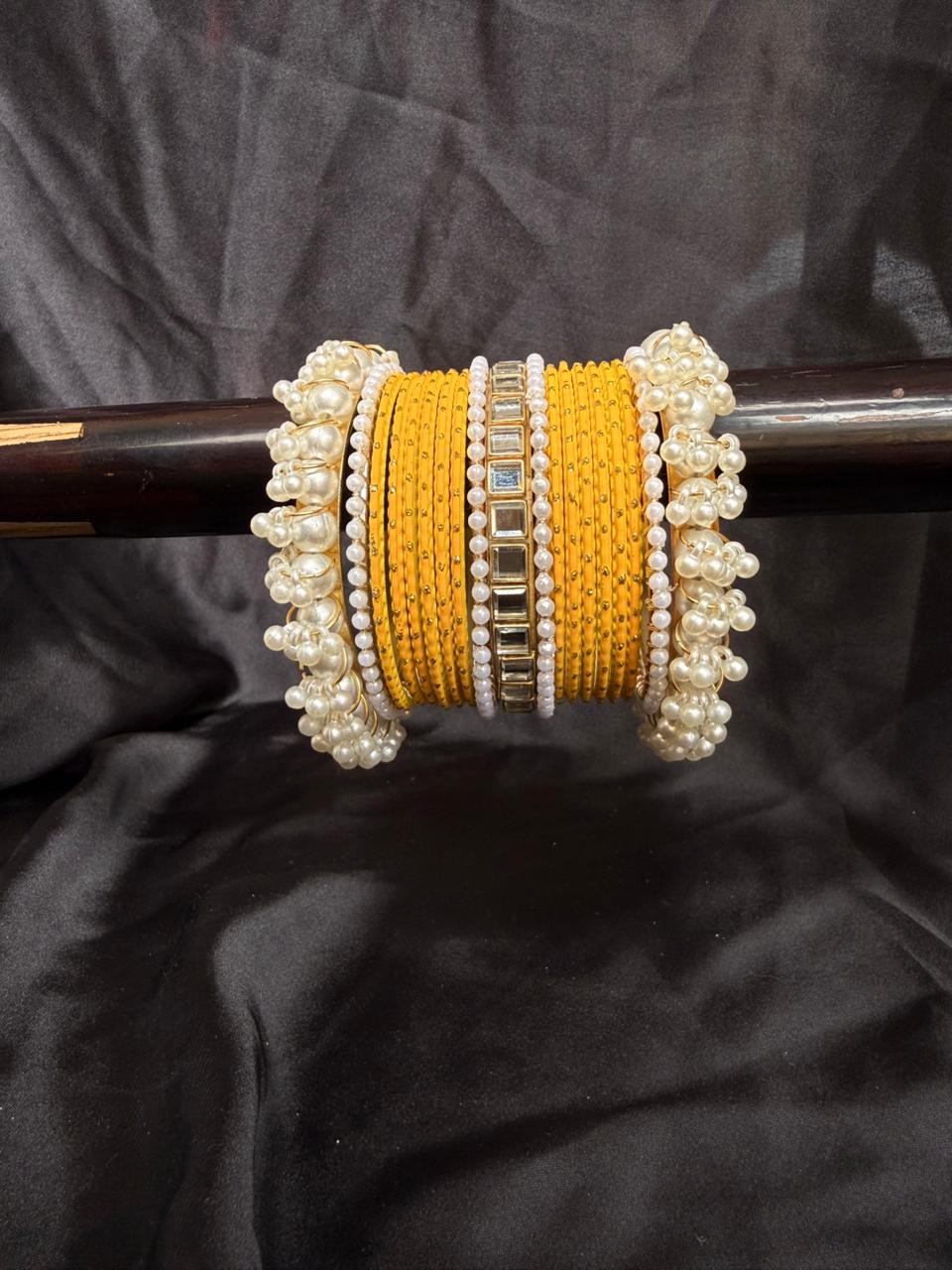 Royal Pearl Charm Bangles Sets