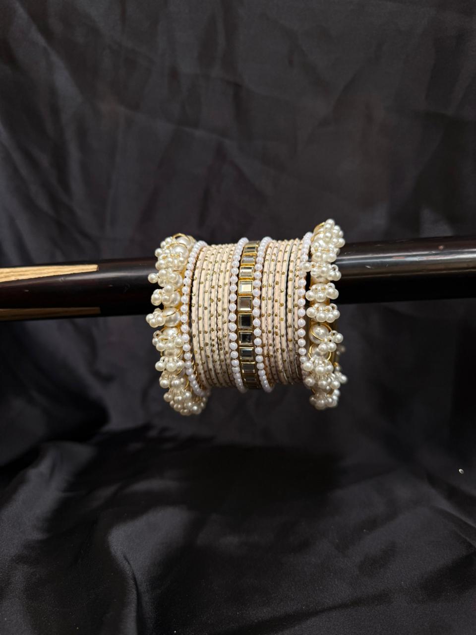 Royal Pearl Charm Bangles Sets