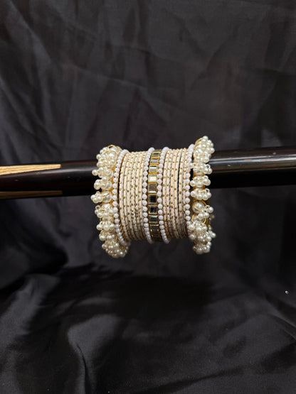 Royal Pearl Charm Bangles Sets