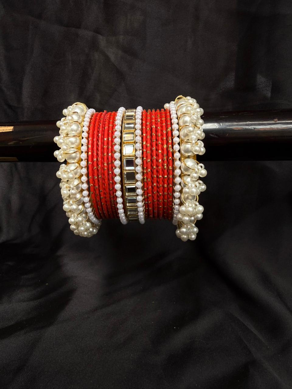 Royal Pearl Charm Bangles Sets