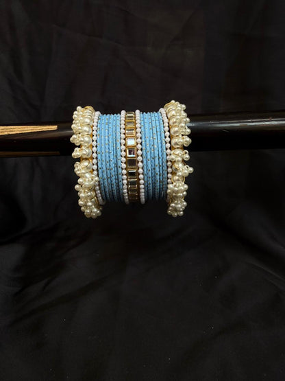 Royal Pearl Charm Bangles Sets