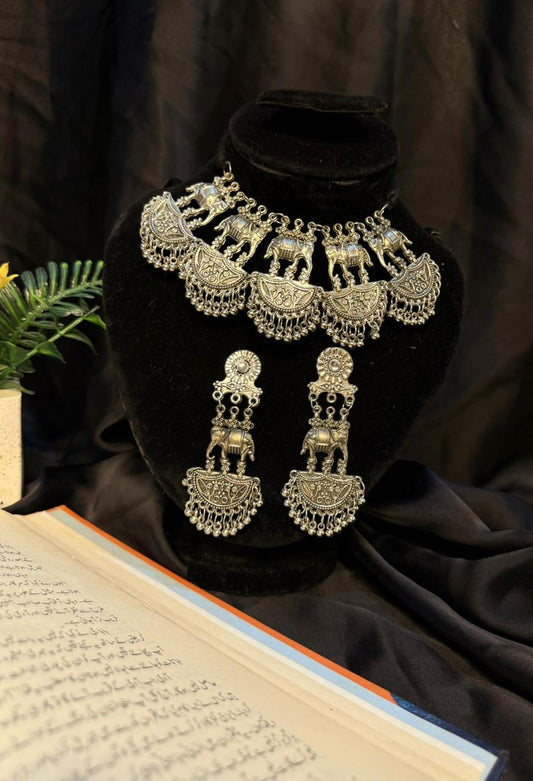 Oxidised Vintage Choker Set