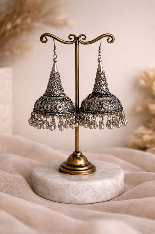 Elara Oxidised Jhumkas