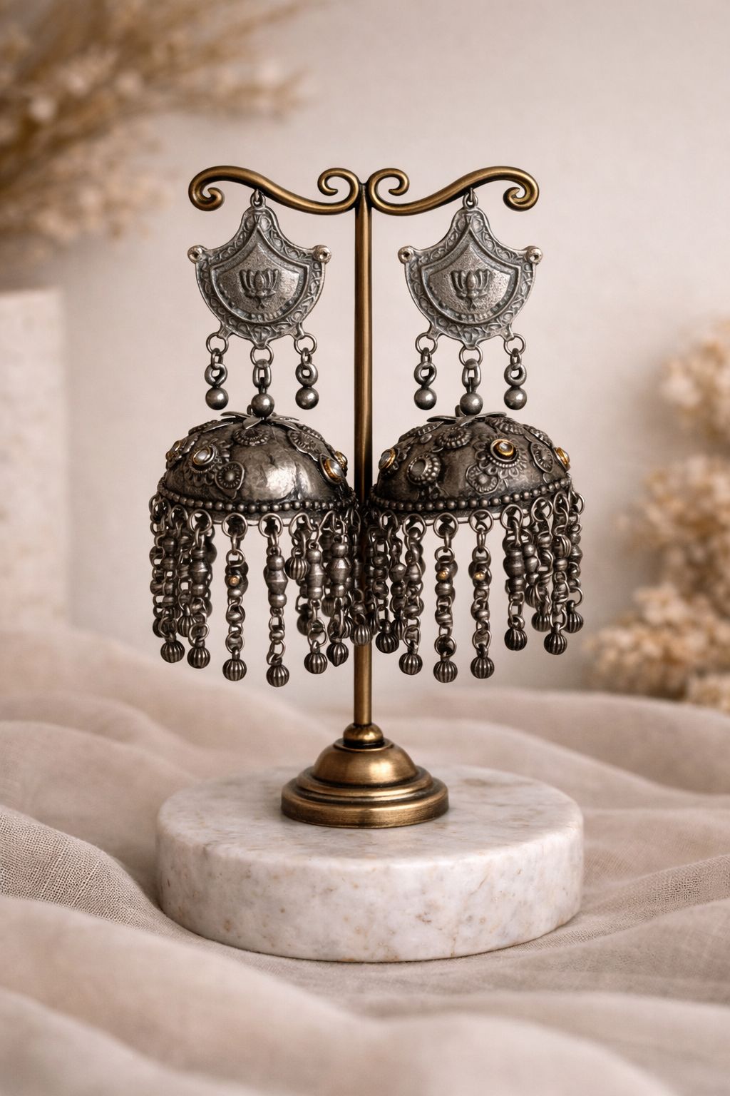 Noira Vintage Oxidised Jhumka
