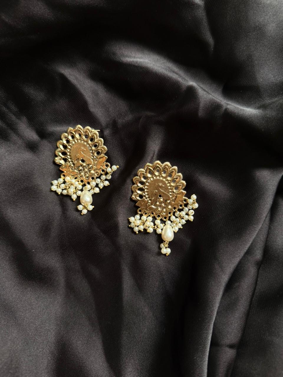 Meher Pearl Peacock Earrings