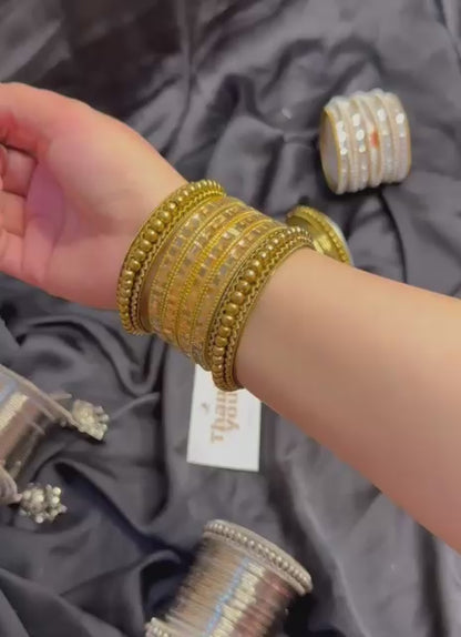 Golden Mirror Stack Bangles Set