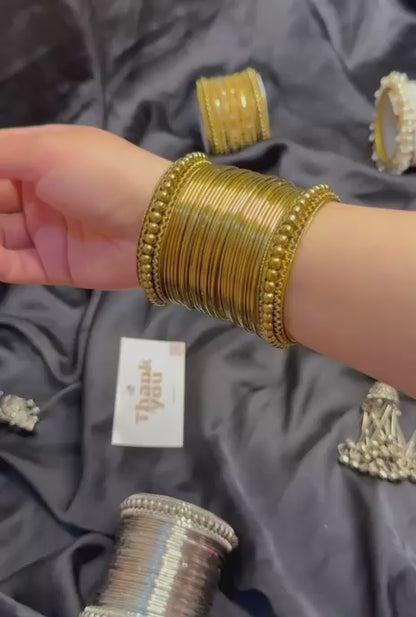 Golden Classic Stack Bangles Set